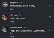 Instagram user's comment on Hunter and Lenee's marriage